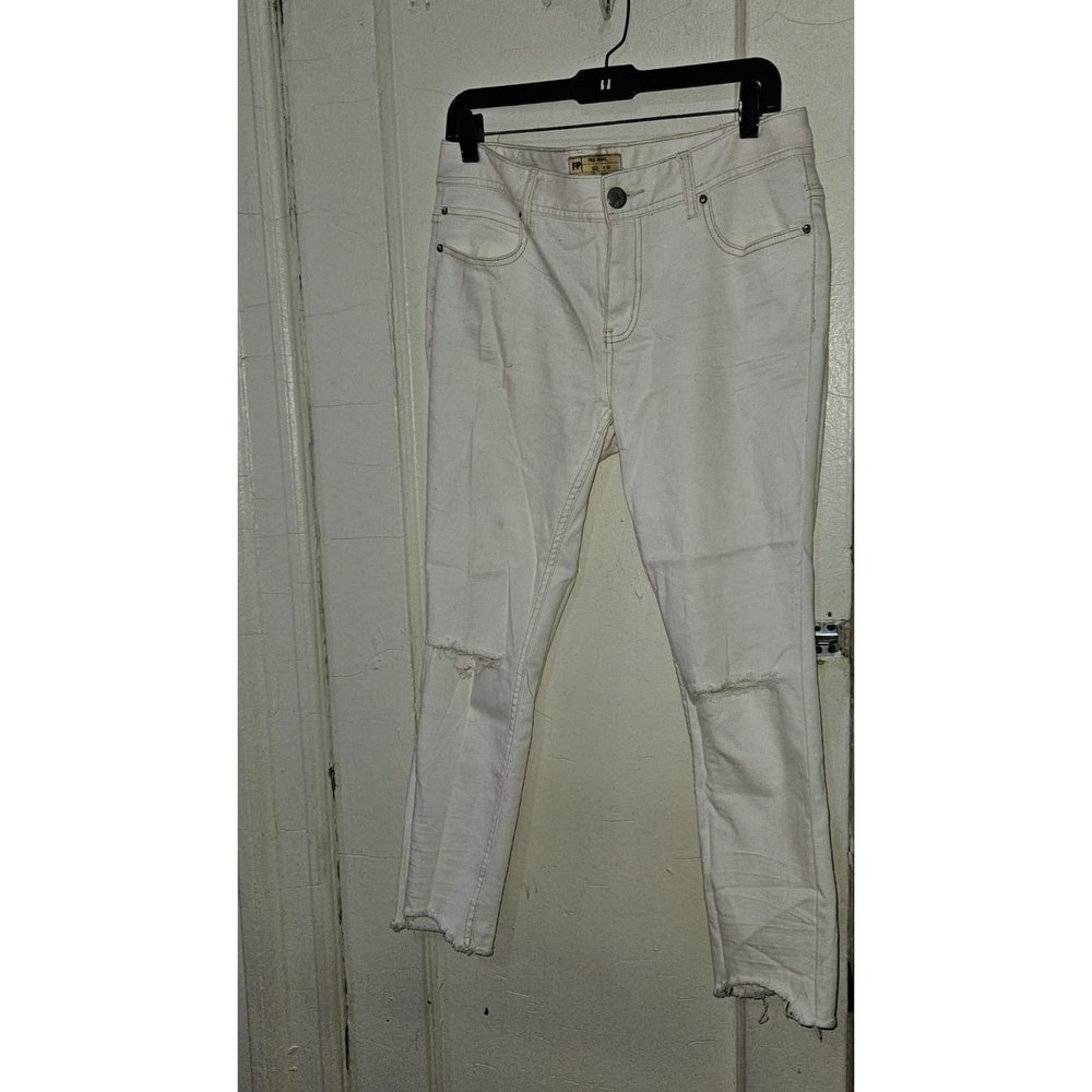 Free People White Ankle Jeans